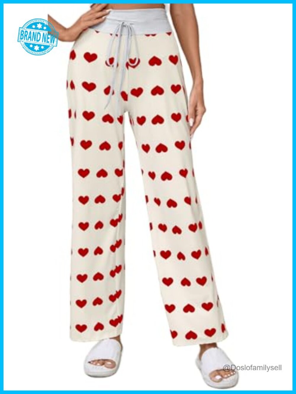 Women's Floral Print Drawstring Jogger Wide Leg Pajama Lounge Pants